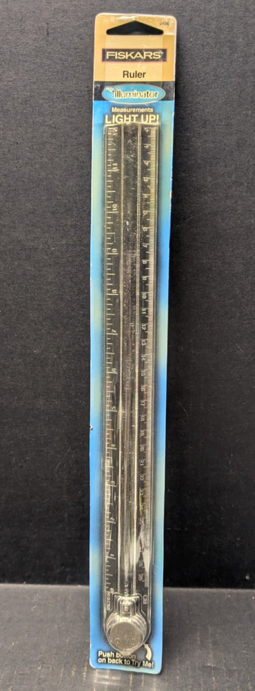 Fiskars Illuminator Light Up Ruler 2003 Red Press Down Activation Works