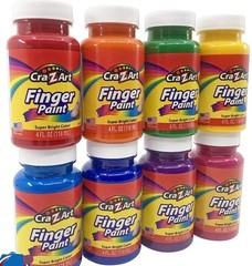 Cra-Z-Art Washable Kids Finger Paint Bulk Pack 8ct, Assorted Colors 4oz each New
