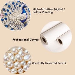 Peacock Special Shaped Diamond Art Painting Kits for Adults, Peacock 5D Pearl ss