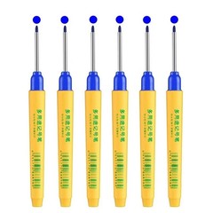 6pcs Deep Hole Marking Pens Set Red Blue Black Waterproof Long Head Woodworking