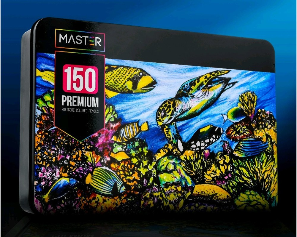Master 150 Colored Pencil Mega Set, Soft Core Vibrant Colors Pro Premium Artist