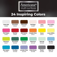 24 Color Multi-Surface Satin Acrylic Paint Set – Versatile for Wood, Glass, Meta
