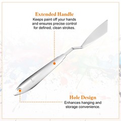Painting Palette Knife 8.39″ Stainless Steel Angled Blade Silver