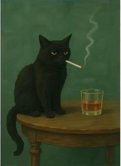 Cat Paint by Numbers Kit – DIY Black Cat Canvas Painting for Adults, Animal Art