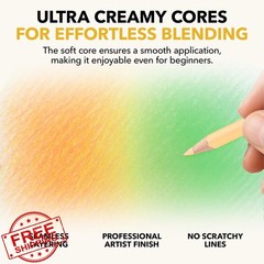 Castle Art Supplies 72 Summer Colored Pencils Set | Wax-Based Pencils with So…