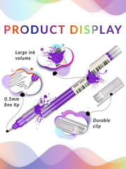 24 PCS Gel Pens Metallic Neon Glitter Pastel High Quality with Fine Points USA
