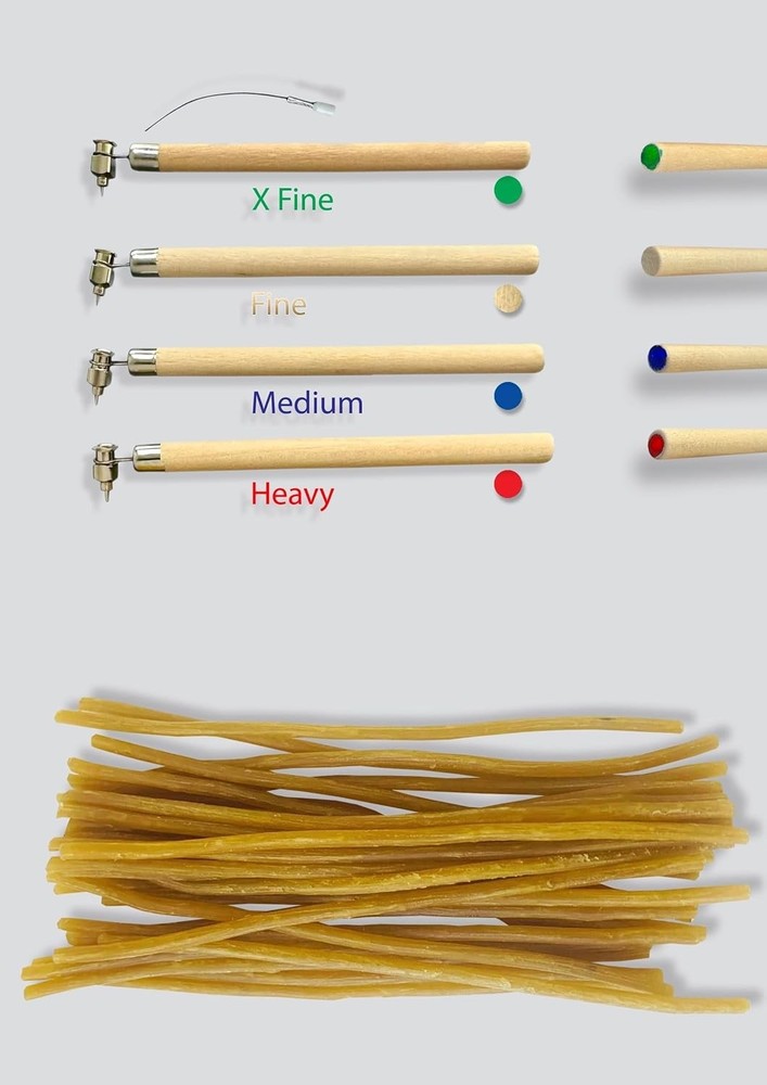 4 Hot Wax Pens, Kistky for Egg Art, Syringe Tips, X-Fine+Fine+Medium+Heavy +Wax