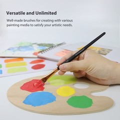 12 Pc Acrylic Paint Brushes Set Leather Case Mixed Media Watercolor Fabric