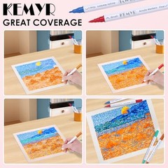 KEMYR 72 Colors Brush & Fine Tip Acrylic Paint Pens, Dual Tip B-72 colors
