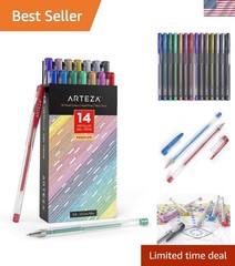 Comfortable Triangular Grip Metallic Gel Pens – 14 Vibrant Colors for Creatives