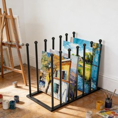 Metal Art Drying Rack Heavy-Duty Paint Display Stand Adjustable Multi-Tier Ca…