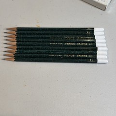 VINTAGE Green Venus Drawing Pencils 3800 3H 10 Pack One Missing