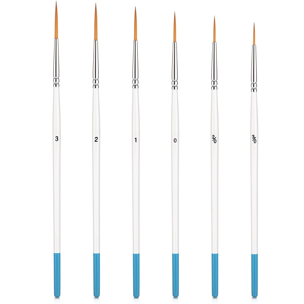 6 Pcs Script Liner Brush Long Fine Point Liner Tip Brush Pinstriping Paintbru…