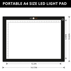 Portable A4 Led Bright Light Pad, Ultra-Thin & Adjustable Luminosity Light Bo…