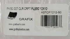 Grafix Clear Craft Plastic .007 Thickness 12” x 12” Pack of 50 Scrapbooking