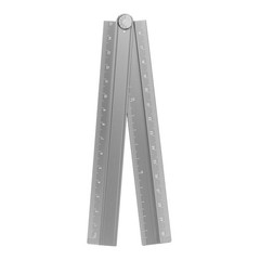 HARFINGTON Folding Straight Ruler 30cm Metric Aluminum Alloy Protractor Gray