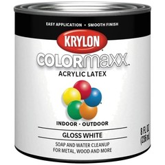White Gloss Interior/Exterior Paint – Acrylic Latex – 1/2 Pt