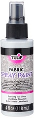 Tulip Fabric Paint, Permanent Spray on 4 Fl Oz (Pack of 1), Silver Glitter