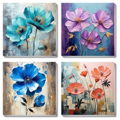 4 Pack Paint By Numbers Kit 4 Pack Vibrant Scenic Nature Full Drill Wall Art