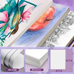 60 Sheets Watercolor Paper, 5 x 7 Inch Cold Press 5 x 7 Inches, 60