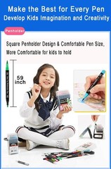 Dual Tip Markers for Kids, Washable Markers Set, Art Marker with Stand Portab…