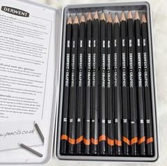 Derwent, Graphic 12 Medium Graphite Pencils and Case & General’s 4H Pencils