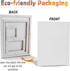 24 Pack Canvases for Painting with 6 Rectangular 2 Round sizes