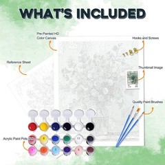 Flowers Paint by Numbers Kit for 16 x 20 inches, Eucalyptus