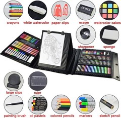185-Piece Double Sided Trifold Easel Art Set for Kids – Portable Creativity