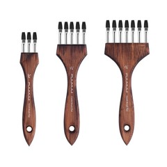 Grainer Brush Set Professional Multi Tooth Flat Head Comb Texture Short 3 PCS