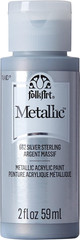 K662 Acrylic Paint Metallic 2OZ, 2 Fl Oz (Pack of 1), Silver Sterling