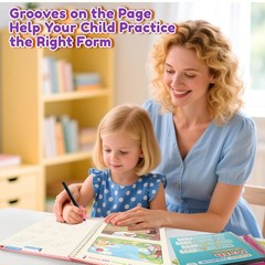 Magic Grooved Writing Practice for Kids,Reusable Grooved Handwriting Workbooks A