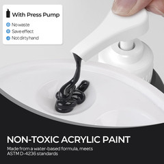 Nicpro Black Large Acrylic Paint Set (69 Oz, 2040 Ml) Rich Art Painting Supplies