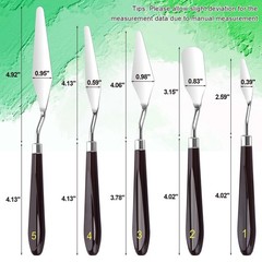 5 Piece Palette Knife Painting Set for Oil Acrylic Art Supplies