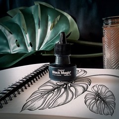 Black Magic Pigmented Drawing Ink, 1 Ounce Bottle (44011)