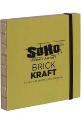 SoHo Urban Artist Brick Sketchbook Journals 20 Pack 5.5×5.5 Kraft 100GSM