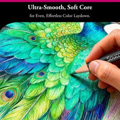 Soucolor 72-Color Colored Pencils Set, Soft Core, Vibrant Pigments for Art