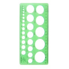 Clear Green Plastic Hollow Out Drawing Circle Template Ruler