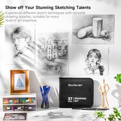 Sketching and Drawing Pencils Set, 37-Piece Professional Sketch Pencils Set i…