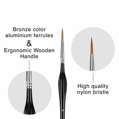 6x Extra Fine Tip Detail Paint Brushes for Miniatures Model Maker Painting Set