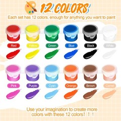 48 Set Acrylic Paint Kits for Kids Adults Washable Mini Painting Kit Arts Cra…