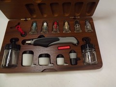 AZTEK Vintage Testor complete Air Brush Set in original walnut box