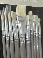Artsmith Bristle Synthetic 10pc Brush Set Watercolor Acrylic Or Tempera New