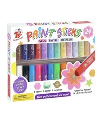 Paint Sticks 24 Colors Neon, Pastel & Metallic, Washable Paint, Non-Toxic NEW