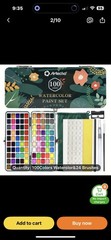 100 Watercolor & 24 Brushes NEW Shipping Included