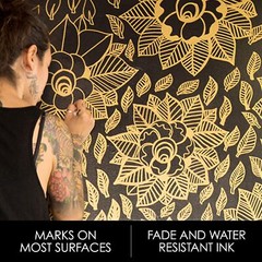 Sharpie Metallic Permanent Markers, Fine Point, 12 Count (Pack of 1), Gold
