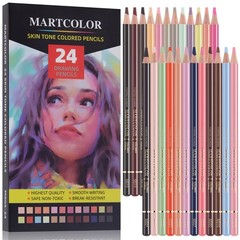 MARTCOLOR 24 Colors Skin Tone Colored Pencils 24 Count (Pack of 1), 24
