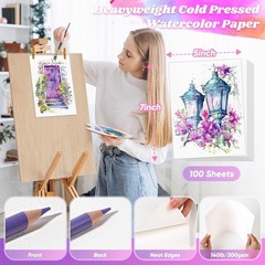Watercolor Paper Bulk 100 Sheets 5×7 Inches Thick Cold Press Art Paper for Pa…