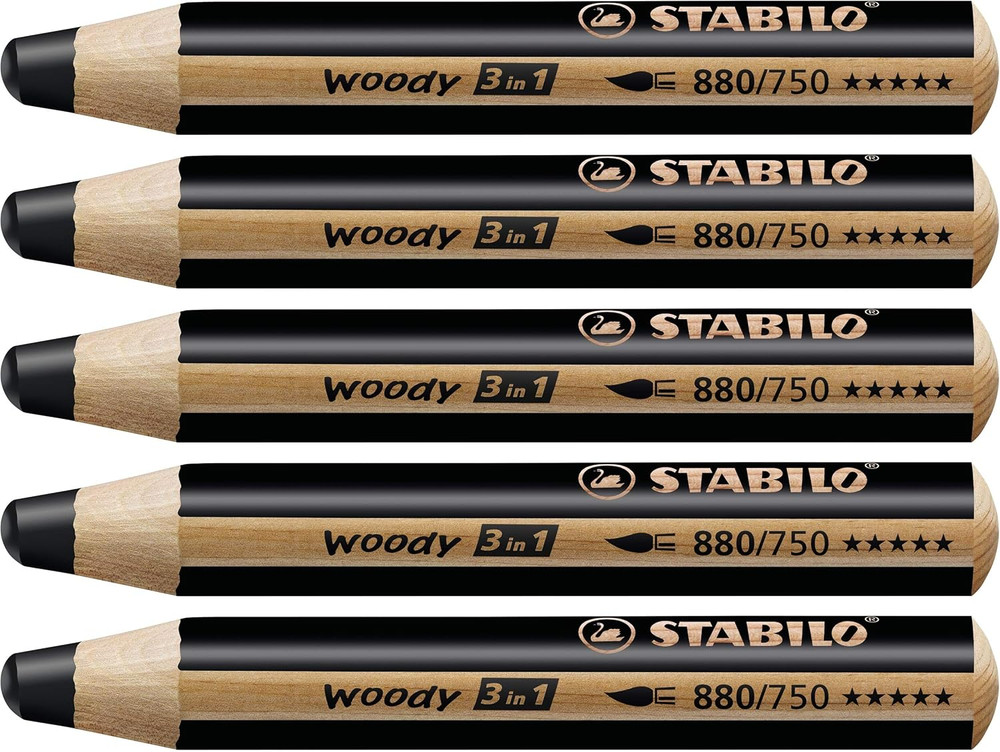 Multi-Talented Pencil – woody 3 in 1 – Pack of 5 – Black