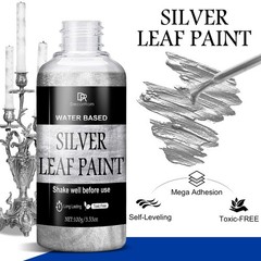 Liquid Silver Leaf Paint Kit 3.53oz Ultra Shiny Quick Dry Metallic Gilding P…